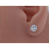 Boucle d'oreille zirconium 7 mm et or blanc 18 carats pour homme