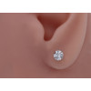 Boucle d'oreille zirconium 5 mm et or blanc 18 carats pour homme