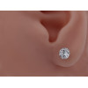 Boucle d'oreille zirconium 6 mm et or blanc 18 carats pour homme