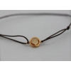 Bracelet cordon ajustable et citrine ronde serti clos