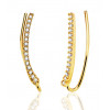 Boucles d'oreilles or jaune 18 carats grimpantes et zirconiums