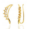 Boucles d'oreilles or 18 carats grimpantes et zirconiums