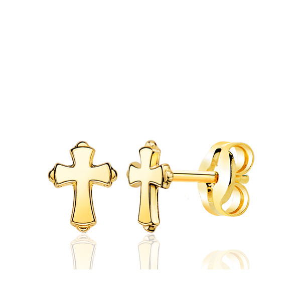 Boucles d'oreilles or 18 carats "croix"