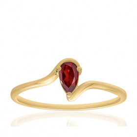 Bague or jaune 18 carats et rubis "poire"