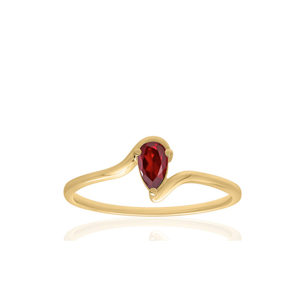 Bague or jaune 18 carats et rubis "poire"