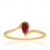 Bague or jaune 18 carats et rubis "poire"