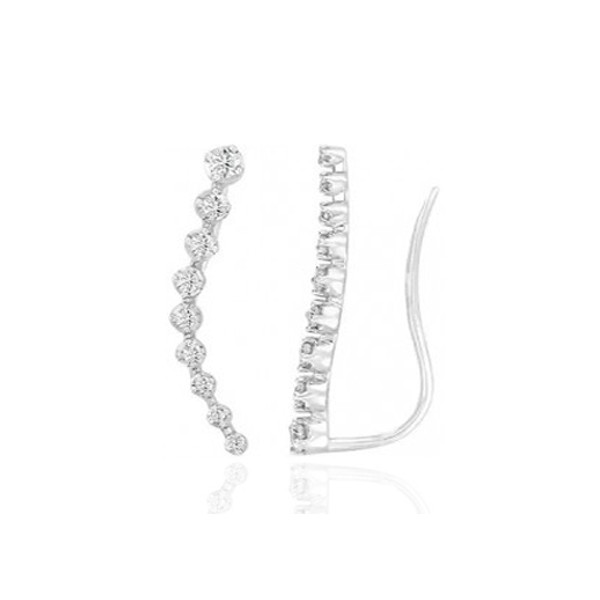 Boucles d'oreilles grimpantes diamant 0,20 carat et or 18 carats