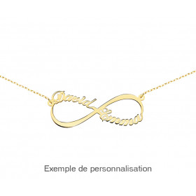 Collier en or jaune 18 carats "prénom infini" personnalisable