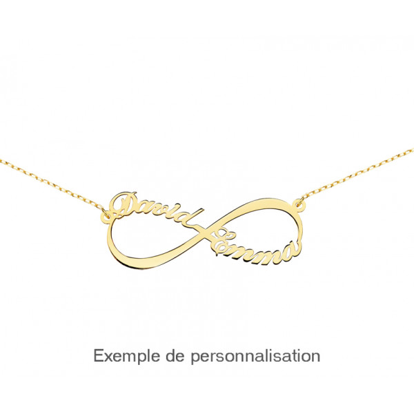 Collier en or jaune 18 carats "prénom infini" personnalisable