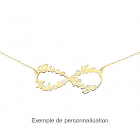 Collier en or jaune 18 carats "prénom infini" personnalisable