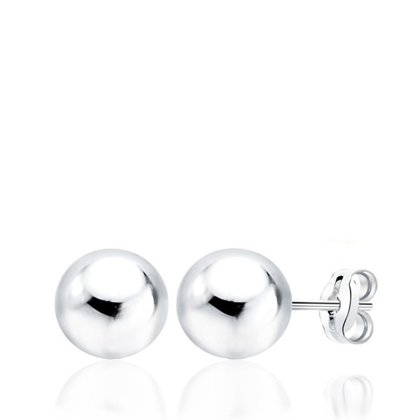 Boucles d'oreilles "boules" or blanc 18 carats