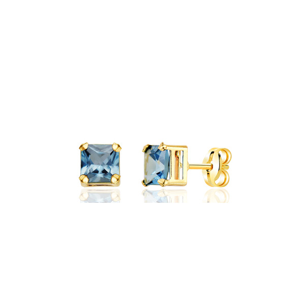 Boucles d'oreilles aigue-marine et or jaune 18 carat