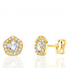 Boucles d'oreilles zirconium et or jaune 18 carat