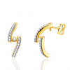 Boucles d'oreilles zirconium et or jaune 18 carat