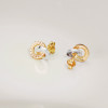 Boucles d'oreilles deux ors 18 carat "double cercles"