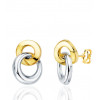 Boucles d'oreilles deux ors 18 carat "double anneaux"