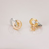 Boucles d'oreilles deux ors 18 carat "double anneaux"