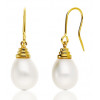 Boucles d'oreilles perle de culture et or jaune 18 carat