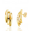 Boucles d'oreilles or jaune 18 carat et zirconiums