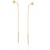 Boucles d'oreilles pendants or jaune 18 carat et zirconiums