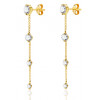 Boucles d'oreilles pendants or jaune 18 carats et zirconiums