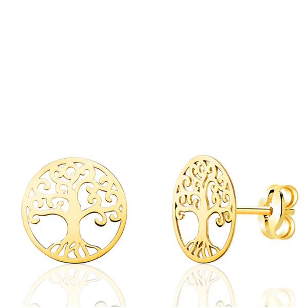 Boucles d'oreilles "arbre de vie" or jaune 18 carats