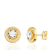 Boucles d'oreilles or jaune 18 carats et zirconiums