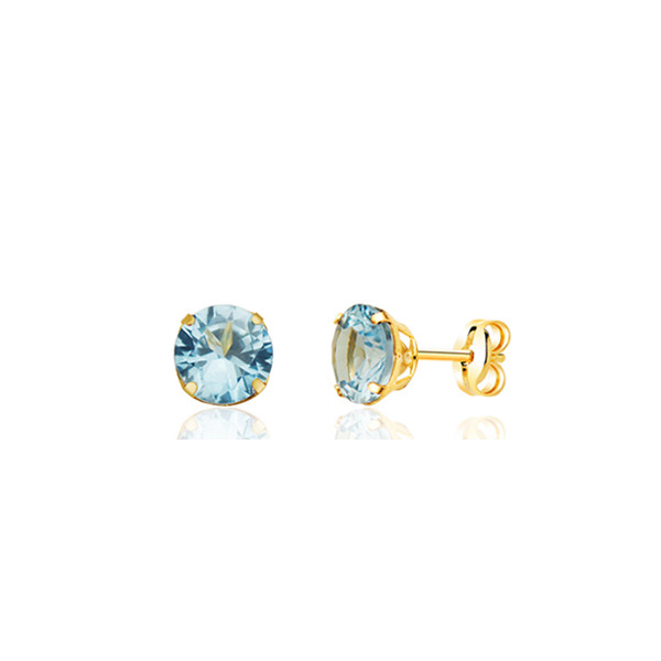 Boucles d'oreilles topaze 6 mm et or jaune 18 carats