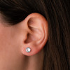 Boucles d'oreilles topaze 6 mm et or jaune 18 carats