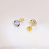 Boucles d'oreilles topaze 6 mm et or jaune 18 carats