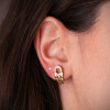 Boucles d'oreilles or 18 carats zirconium et rubis 8 mm