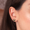 Boucles d'oreilles or 18 carats, zirconium et malachite