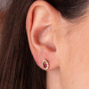 Boucles d'oreilles or 18 carats  zirconium et améthyste