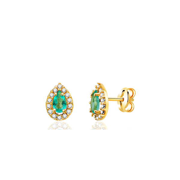 Boucles d'oreilles or 18 carats  zirconium et topaze