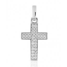 Croix or blanc 18 carats et diamant 0,29 carat