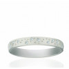 Alliance or blanc 18 carats et diamant 0,12 carat en tour complet