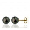 Boucles d'oreilles perle de Tahiti et or jaune 9 carat