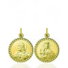 Médaille scapulaire "Vierge du mont Carmel / Christ Sacré-Cœur" or 18 carats