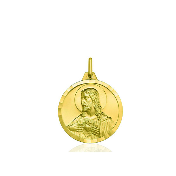 Médaille "sacré cœur de Jésus" or jaune 9 ou 18 carats