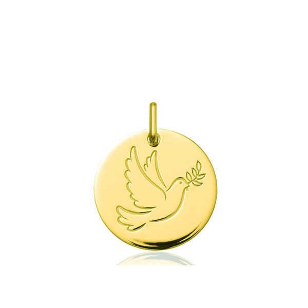 Médaille "Colombe" or jaune 18 carats