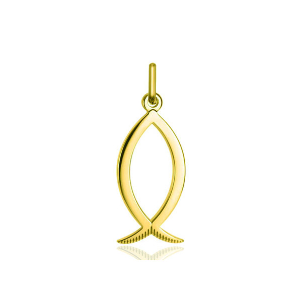 Pendentif "symbole Chrétien poisson" or jaune 18 carats