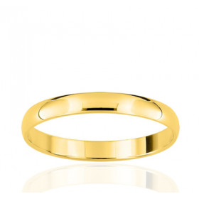 Alliance or jaune 9 ou 18 carats demi-jonc