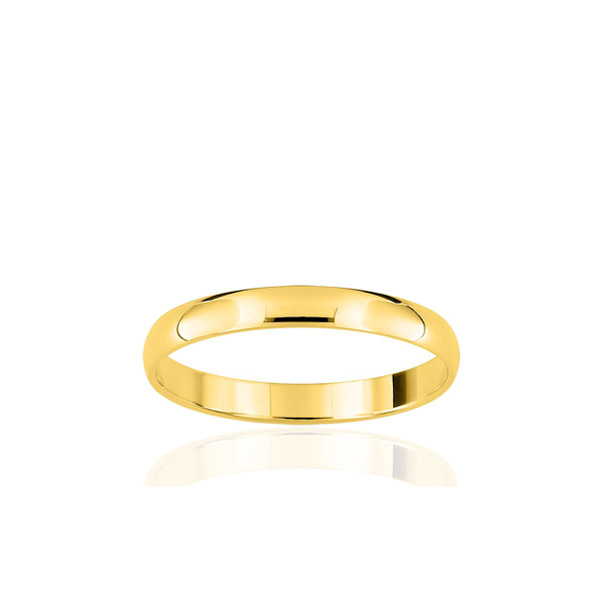 Alliance or jaune 9 ou 18 carats demi-jonc