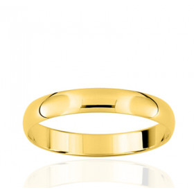 Alliance or jaune 9 ou 18 carats demi-jonc
