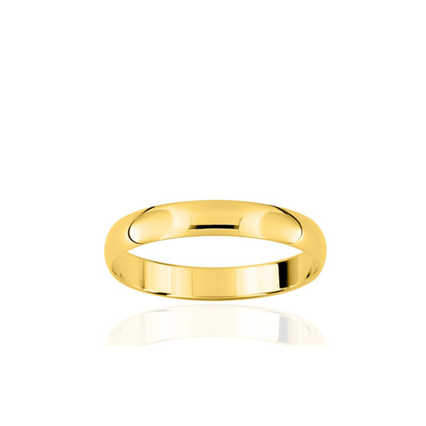 Alliance or jaune 9 ou 18 carats demi-jonc