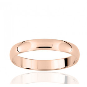 Alliance or rose 18 carats demi-jonc 3 mm