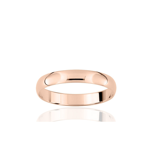 Alliance or rose 18 carats demi-jonc 3 mm