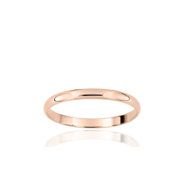 Alliance or rose 18 carats demi-jonc 2 mm