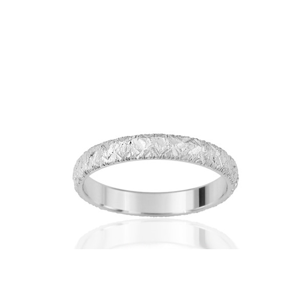 Alliance or blanc 18 carats finition brute