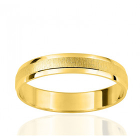 Alliance or jaune 9 ou 18 carats striée